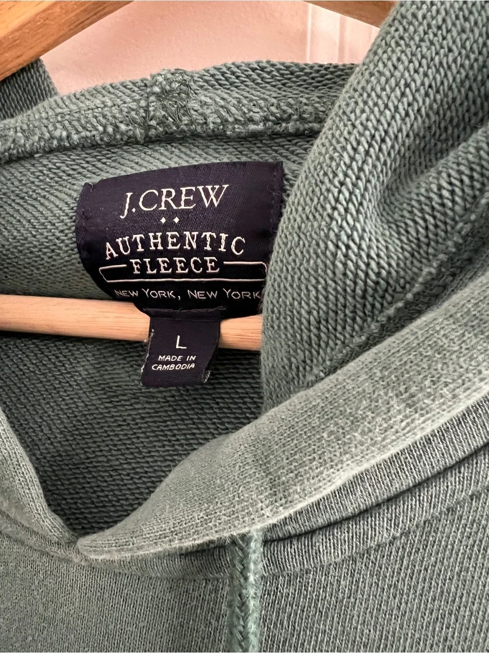 J. Crew Authentic Fleece Pullover Hoodie for Men- Large